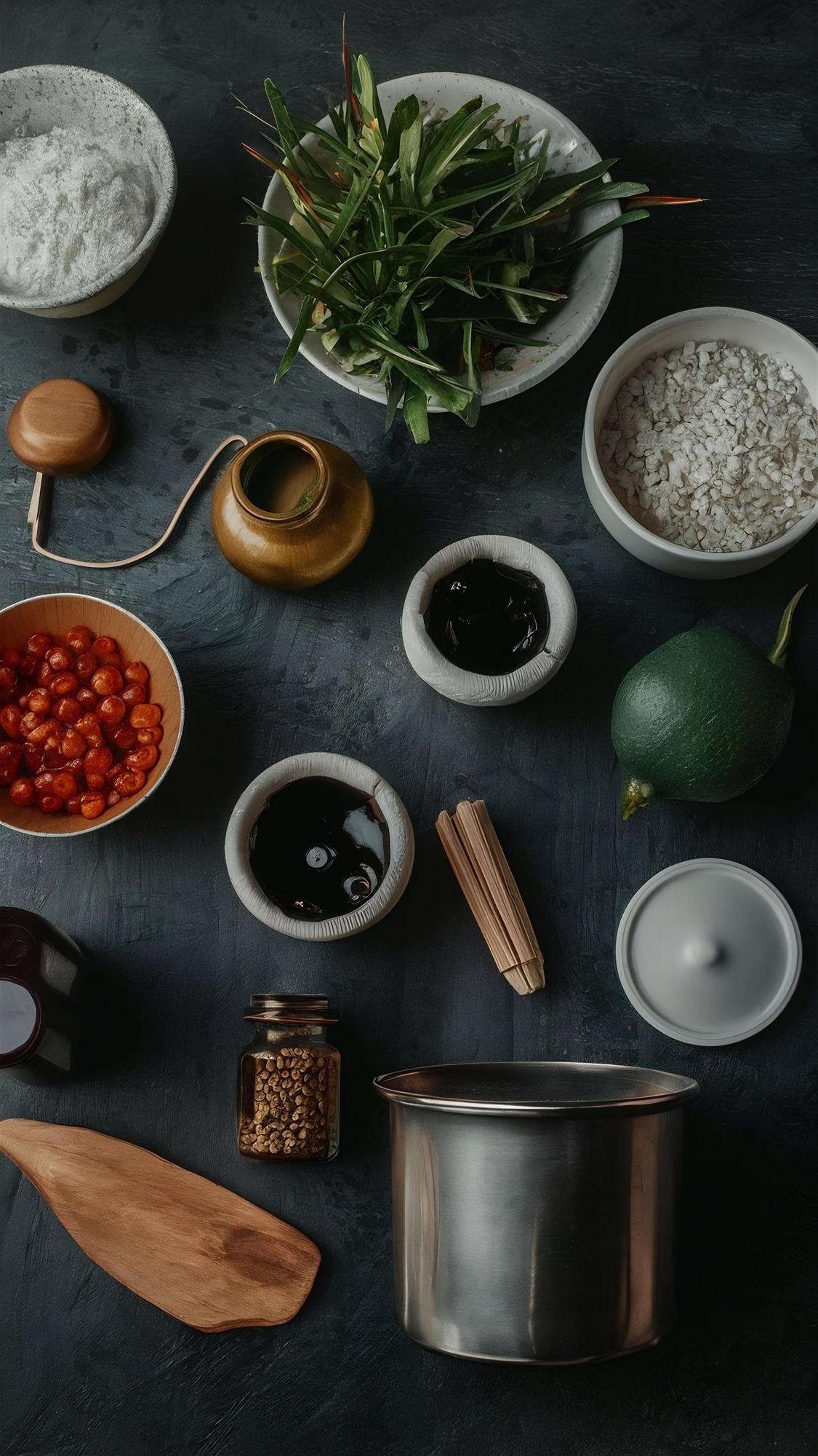 Ingredienti selezionati su superfici neutre